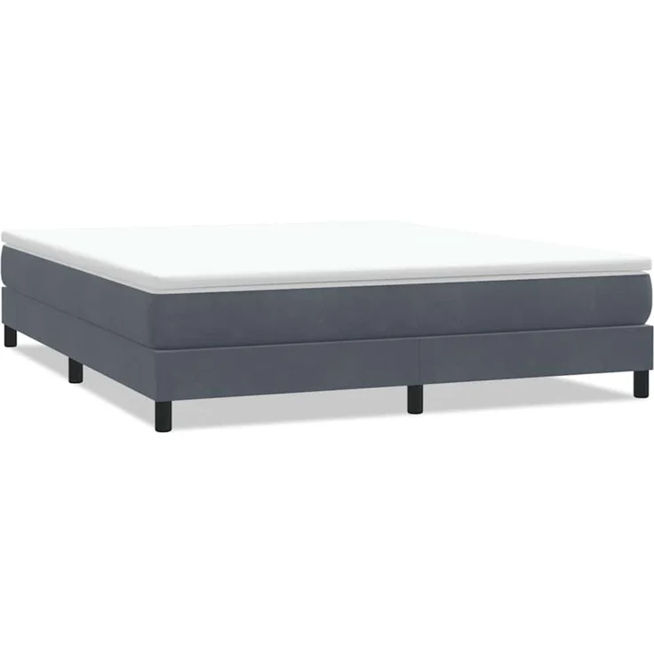 vidaXL Boxspringbett ohne Matratze Dunkelgrau 180x220 cm Samt 3315886 – Bild 2