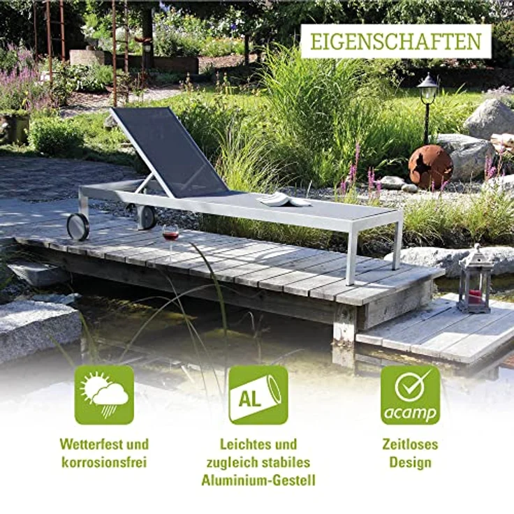 Acamp Gartenliege Rollliege – Bild 5
