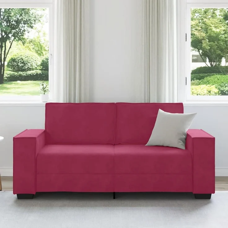 vidaXL 2-Sitzer-Sofa Weinrot 180x78x84 cm Samt 4105024 – Bild 2