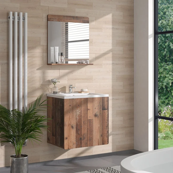 Badezimmerspiegel Izan Oldstyle 60 x 62 cm mit Ablage Vicco – Bild 3