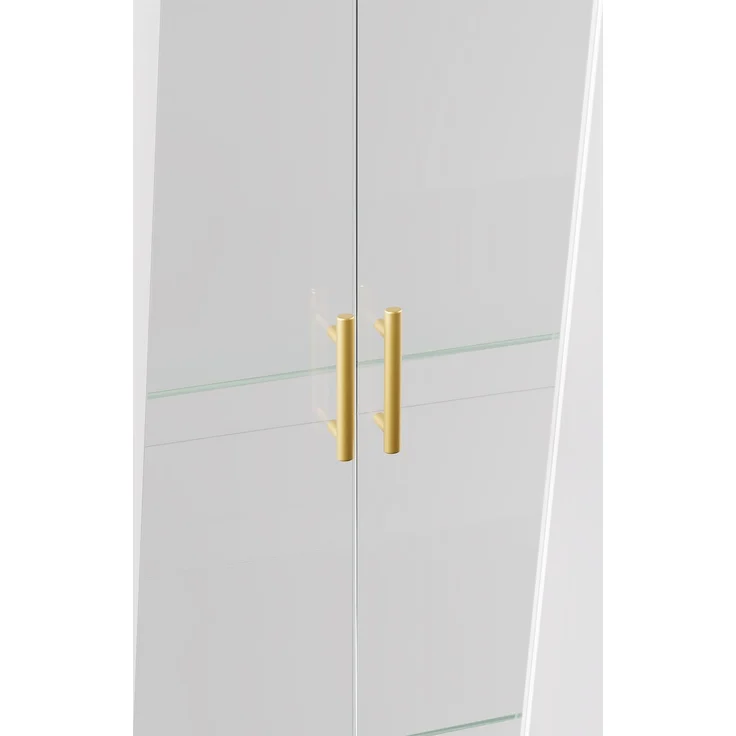 Vitrine 72x40x145 cm in Weiß mit asymmetrischer Glastür und mehrfarbiger LED-Beleuchtung – Bild 7