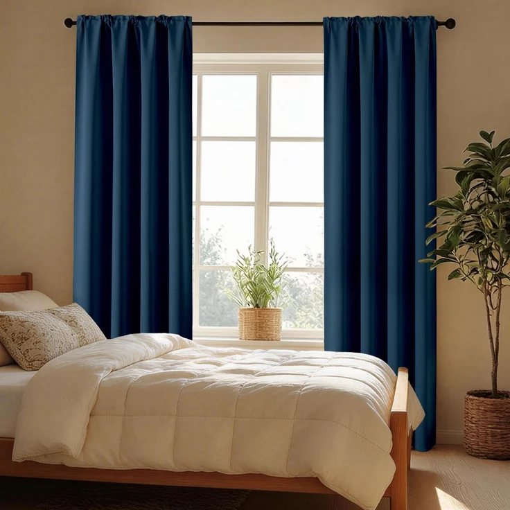CUCRAF Verdunkelungsvorhänge, 213,4 cm Länge, 2 Paneele, Set mit Stangentaschen, Raumverdunkelungsvorhänge für Schlafzimmer, Wohnzimmer, isoliert, Thermisch, lichtblockierend, 132 x 213 cm (B x L)
