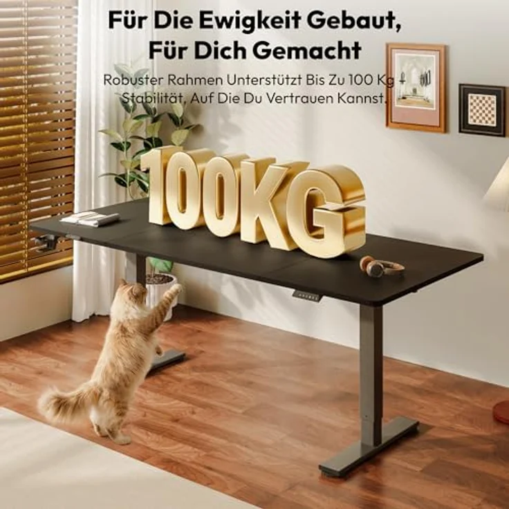SANODESK Elektrisch Höhenverstellbarer Schreibtisch 180x80 cm – Ergonomischer Steh-Sitz Tisch mit Memory-Funktion für Homeoffice und Heimbüro, Schwarz, Computertisch, Standing Desk – Bild 5