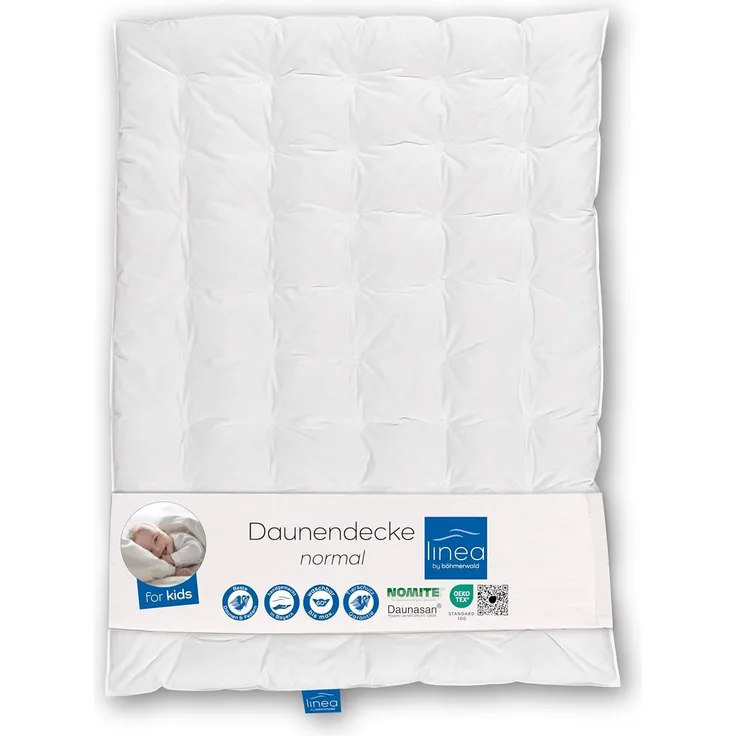 Böhmerwald KIDS Daunendecke, allergikergeeignet, 90% Daunen / 10% Federn, Füllgewicht: 300gr., Wärmeklasse: normal, Größe: 100x135 cm, OEKO-TEX ® STANDARD 100