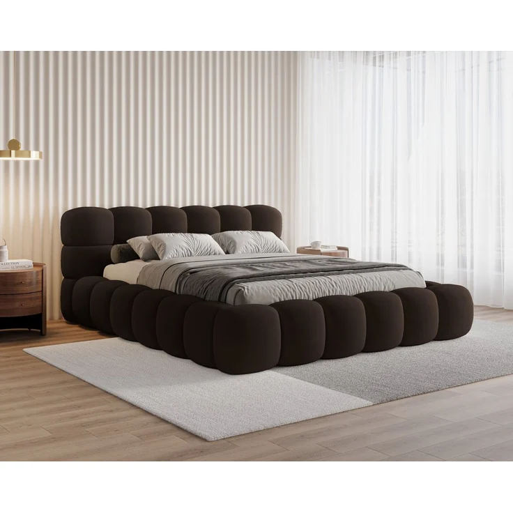 Chilly Möbel Polsterbett Stone Samt Stoff 200x200 cm mit Stauraum Velluto 06 – Bild 5