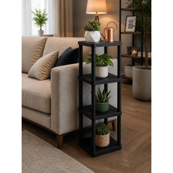 Skye Decor 'Sakura 4 - Black' Kunststoff-Mehrzweckregal, Schwarz, 23 x 102 x 23 cm – Bild 1