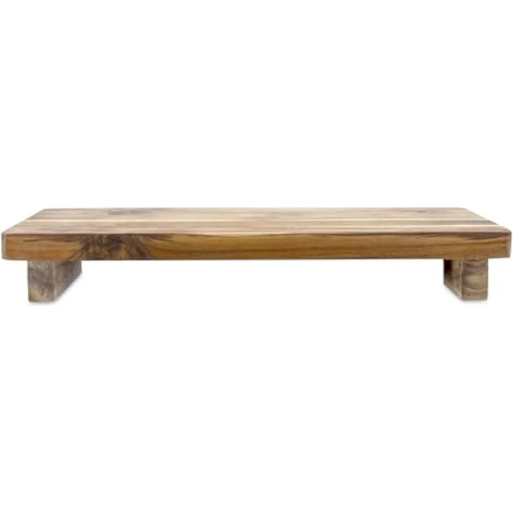 Spetebo Tablett Teakholz Dekotablett rechteckig mit Füßen, Teakholz, (Anzahl, 1-tlg, 1x Tablett), Naturprodukt – Bild 3