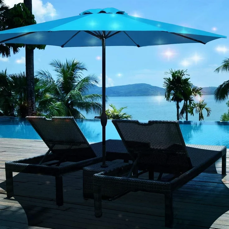 Sonnenschirm Ersatzbezug 3m 270 230 UV 250 cm 6 streben Anthrazit – Bild 6