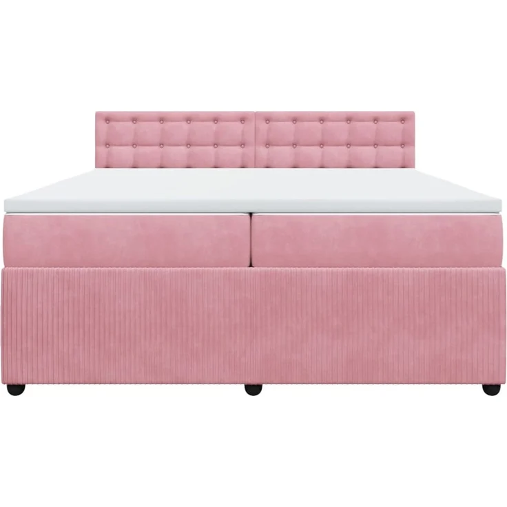 vidaXL Boxspringbett mit Matratze Rosa 200x200 cm Samt 3290147 – Bild 6