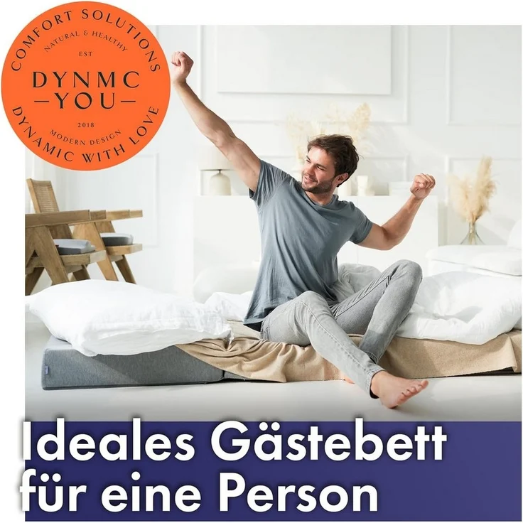 Klappmatratze Faltbar Extra Dick - Gästematratze Klappbar für Bequemen Schlaf - Gästebett Klappbar als Klappbett - Faltmatratze Indoor & Outdoor - Matratze Einfacher Aufbau - Reisematratze Futon – Bild 3