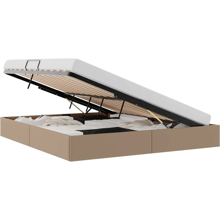 vidaXL Ottoman Bettgestell Cappuccino 180 x 200 cm Kunstleder 3442785 – Bild 2