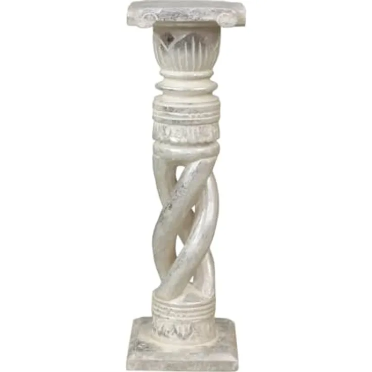 Oriental Galerie Blumenhocker Gedrehte Säule Antik Silber 60 cm klein (1 St)