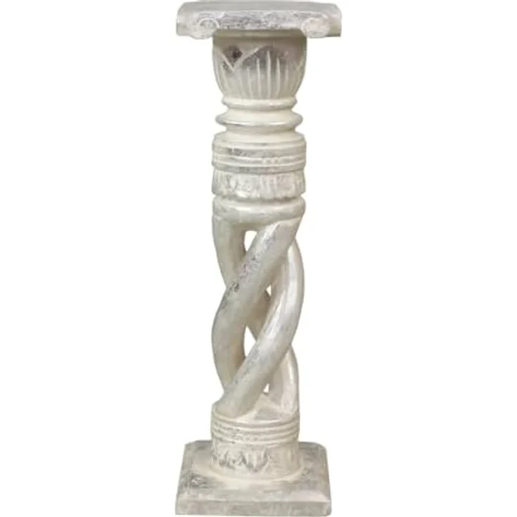 Oriental Galerie Blumenhocker Gedrehte Säule Antik Silber 60 cm klein (1 St) – Bild 1