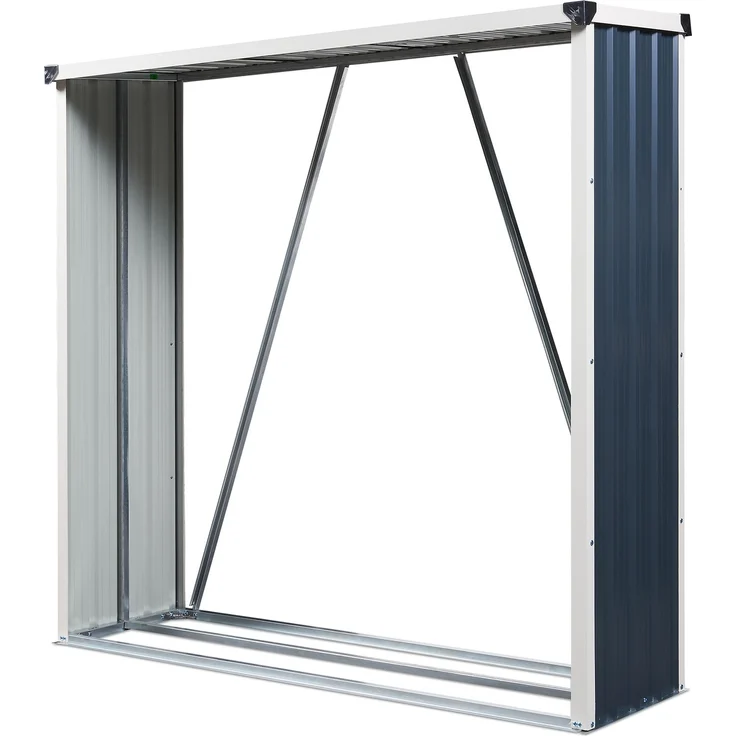 Feuerholzregal Kalmar 158x47x152cm aus Stahl Anthrazit [casa. pro] – Bild 4