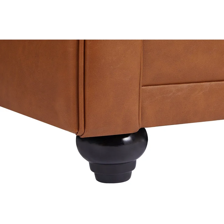 Vente-unique - CHESTERFIELD - Sessel mit gerader Rückenlehne - Holz, Platte - Holz - Camel - 82 x 78 x 72 cm – Bild 7
