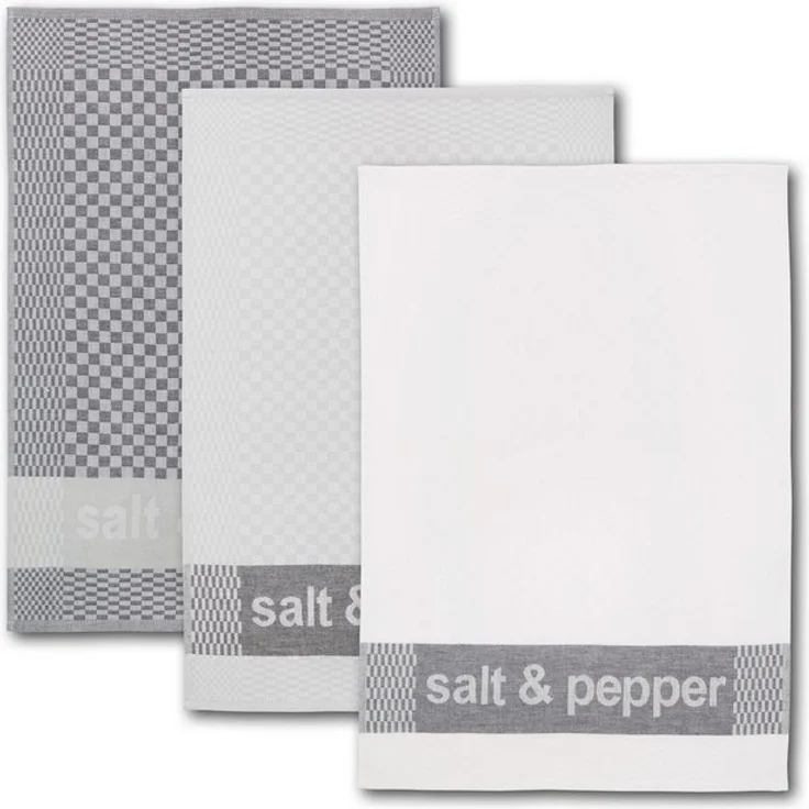 Dyckhoff Geschirrtuch Salt & Pepper, Maße je Tuch ca. 50x70 cm, (Set, 3-tlg), mit drei verschiedenen Motiven – Bild 4