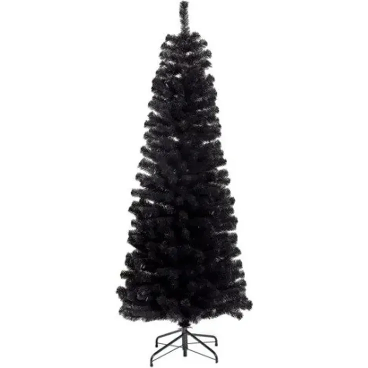 Weihnachtsbaum künstlich schmal PVC BLING Klasse C 180 x 68 cm. ohne Beleuchtung schwarz NORDIC WINTER (780-186)