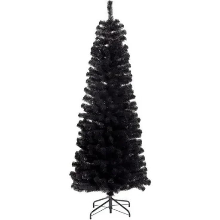 Weihnachtsbaum künstlich schmal PVC BLING Klasse C 180 x 68 cm. ohne Beleuchtung schwarz NORDIC WINTER (780-186)
