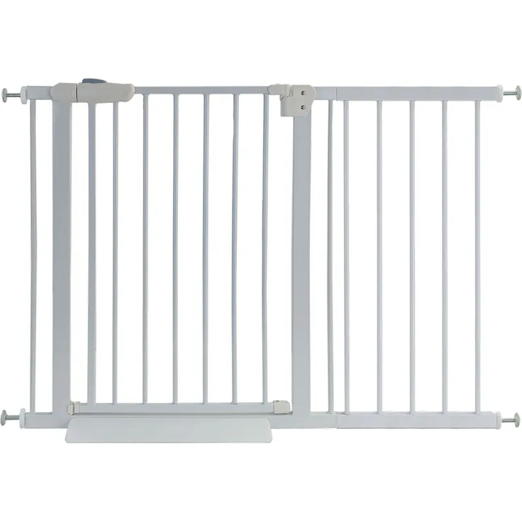Treppenschutzgitter Absperrgitter weiß ohne Bohren Auto-Close + Rampe 116-127cm