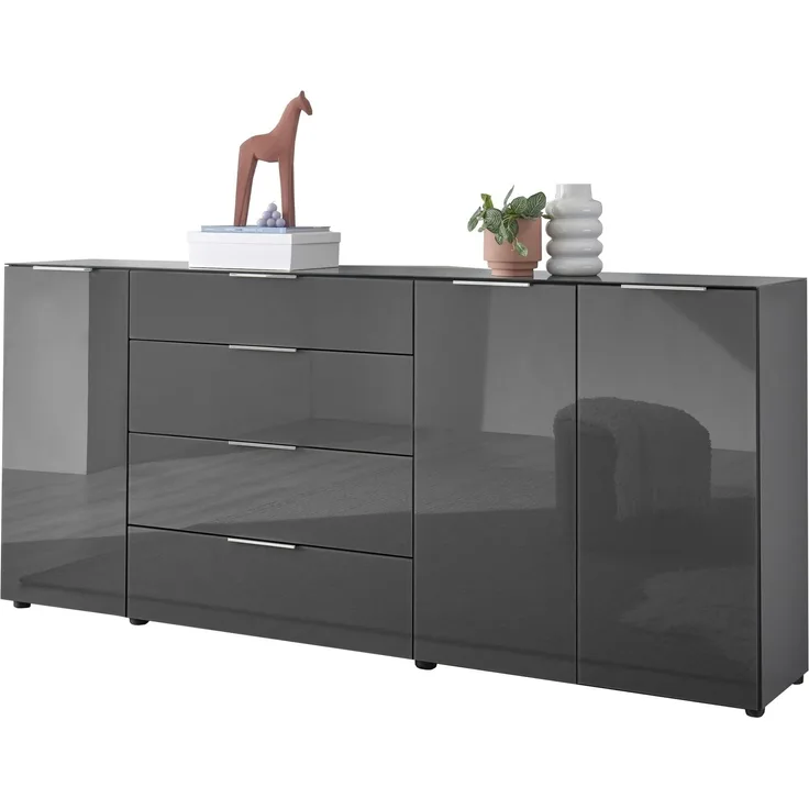 Kommode >Sean< in Anthrazit, - 226x99x40 cm ( BxHxT)