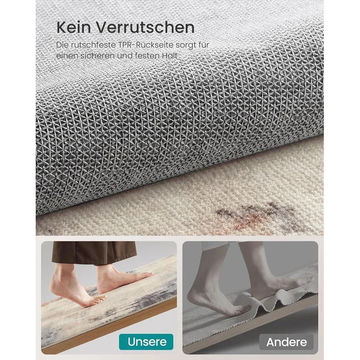 Songmics HOME Teppich, rutschfest, moderner abstrakter Stil, maschinenwaschbar, kamelbraun, 160x230 cm – Bild 4