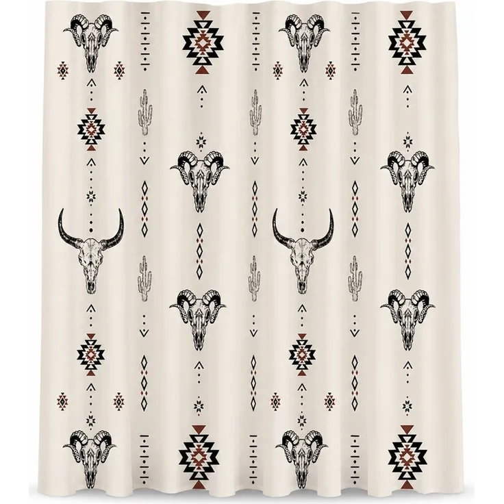 Wasserdichter Duschvorhang mit Westernmuster Mehrfarbig 180 x 180 cm