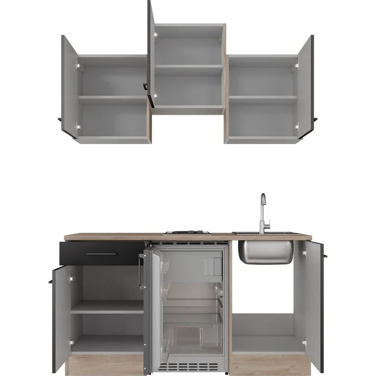 Flex-Well Küchenzeile Capri, mit E-Geräten, Gesamtbreite 150,5 cm, in weiten Farben erhältlich – Bild 2