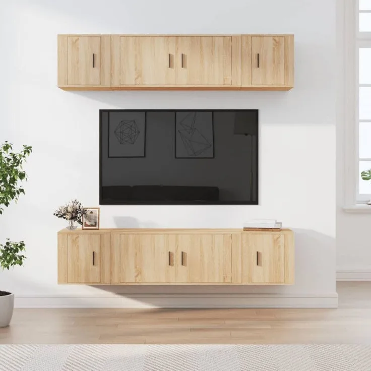 vidaXL 6-tlg. TV-Schrank-Set Sonoma-Eiche Holzwerkstoff 3188657