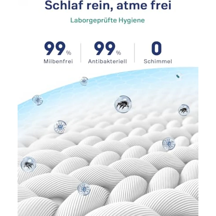 Newentor® Matratzen Topper 180x200 cm H2 H3, Matratzentopper 180x200 Schlafsofa Bett Gelschaum, Mattress Topper 180x200 Boxspringbett Öko-Tex Zertifiziert Gel Bezug Kaltschaum 7CM Höhe – Bild 7