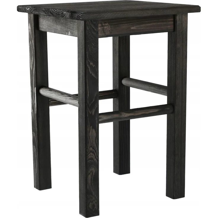 KADAX Holz-Küchenhocker, Hocker, Stuhl, 43,5 cm, massiv schwarz – Bild 6