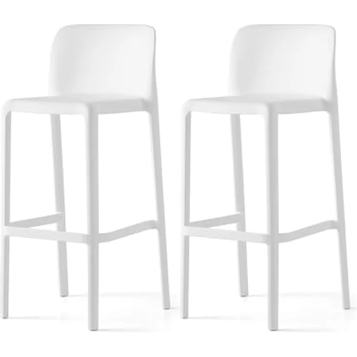 Connubia, Bayo Hocker aus recyceltem Polypropylen, 100% Weiß, matt, 2 Stück – Bild 2