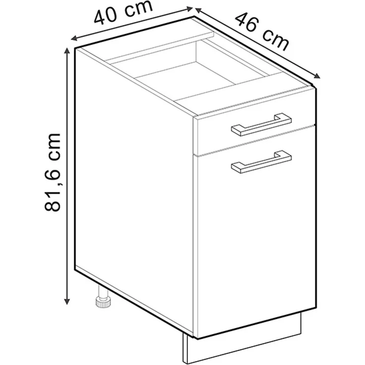 Küchenunterschrank R-Line Blau-Grau 40 cm AP Marmor Vicco – Bild 3
