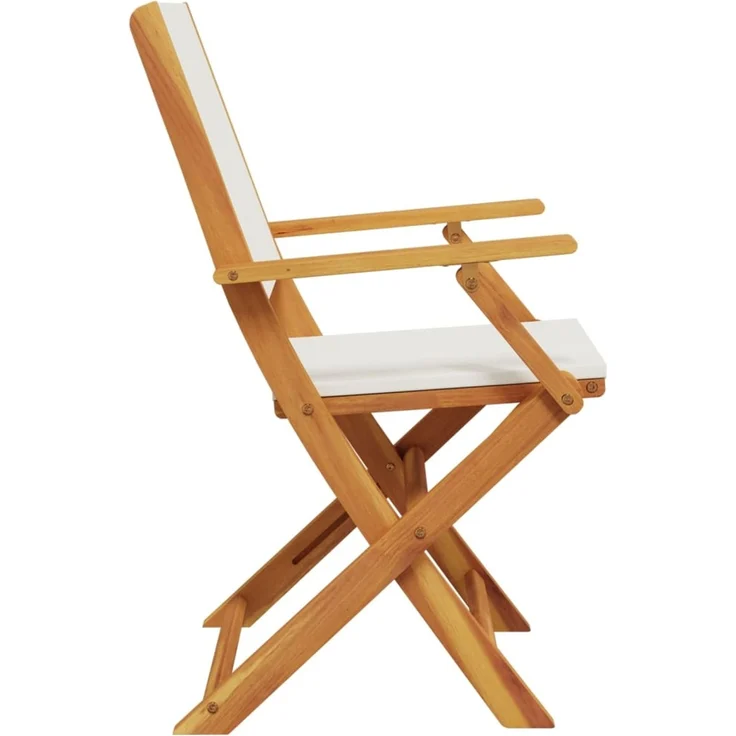 vidaXL Gartenstühle 2 Stk. Cremeweiß Massivholz Akazie & Stoff 367669 – Bild 6