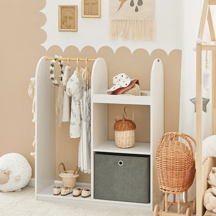 SoBuy KMB40-W Kinderschrank, MDF, Lackiert, Weiß, 97 x 108 x 35 cm – Bild 7