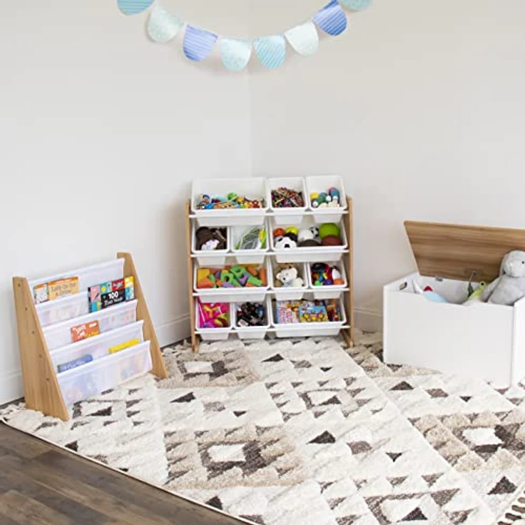 Humble Crew schicke Spielzeugkiste aus Naturholz! Klappdeckel, geräumig, ideal für Kinderzimmer. Jetzt Ordnung mit natürlichem Charme schaffen – Bild 10