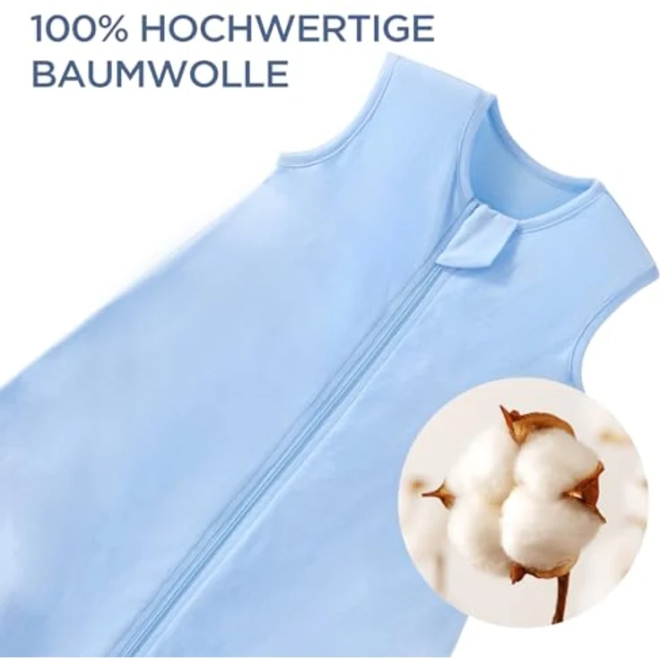 Duomiaomiao 2er Pack Baby Schlafsack,0.5 Tog Ganzjahres Schlafsack, Leichter hochwertiger Baumwoll-Mädchen, geeignet für Kinder im Alter Von 6 Monaten bis 5 Jahren – Bild 5