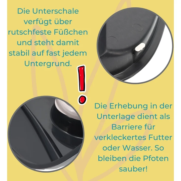 GarPet Futterstation 2x Futterstation 2 Näpfe Futterbar Napfset Hunde Futter Napf Matte – Bild 6
