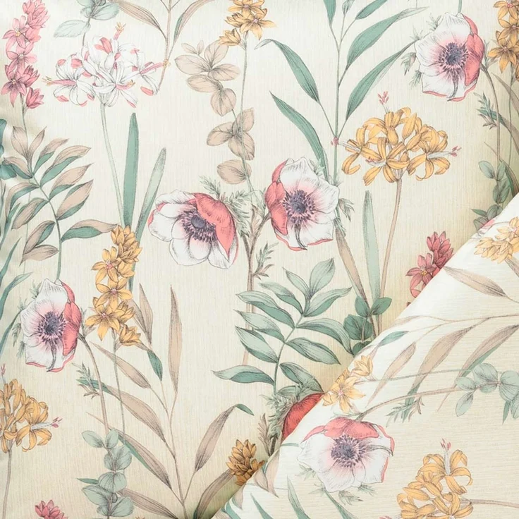 Estella Mako Jersey Bettwäsche 135x200 Lyra natur Wiesenblumen Gräser 6617-230 – Bild 3