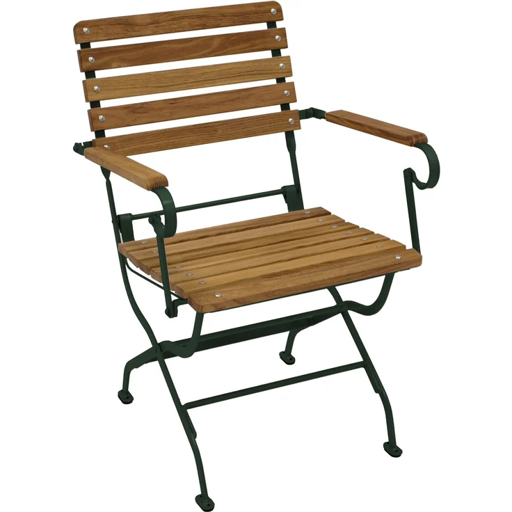DEGAMO PASSAU II Garnitur 3-teilig, Metall + Robinie, grün/natur, Tisch 77cm rund – Bild 2