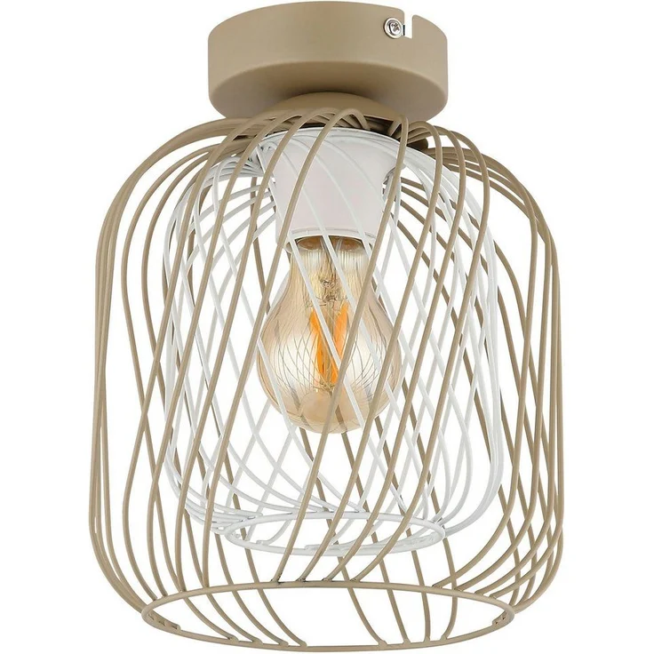 GLOBO LIGHTING Deckenleuchte DICHTI, ohne Leuchtmittel, Deckenlampe/sandfarben/Metallgeflecht/ø: 180mm/ – Bild 2