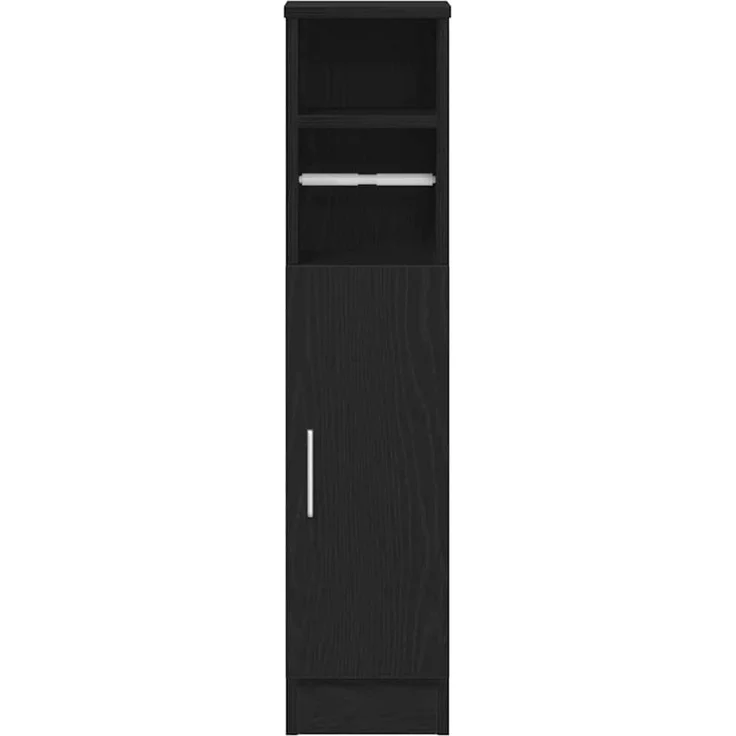 vidaXL Badezimmerschrank mit Rollenhalter Schwarz 20,5x22x90 cm 858498 – Bild 4