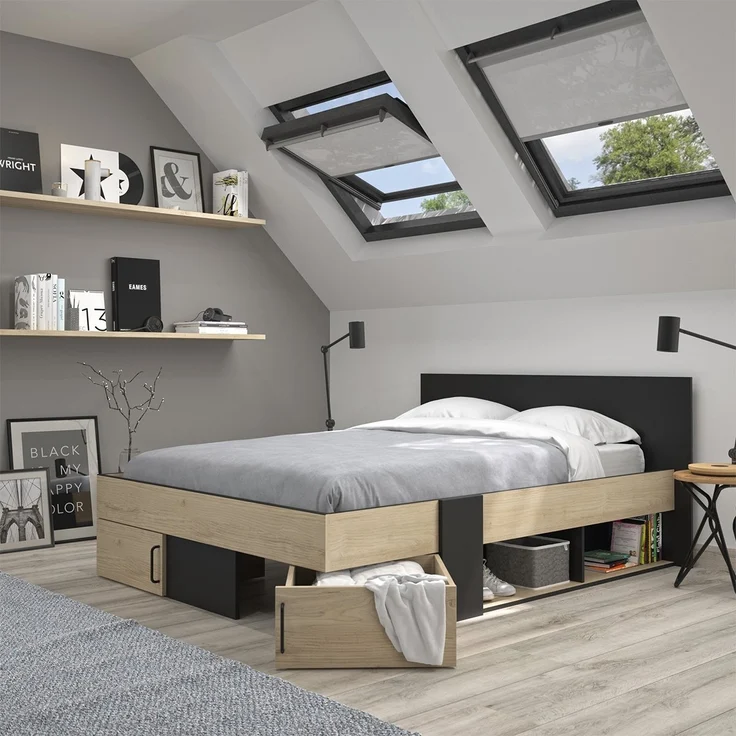 Calicosy Bett mit Stauraum 160x200 cm - Swive - Kastanie – Bild 2