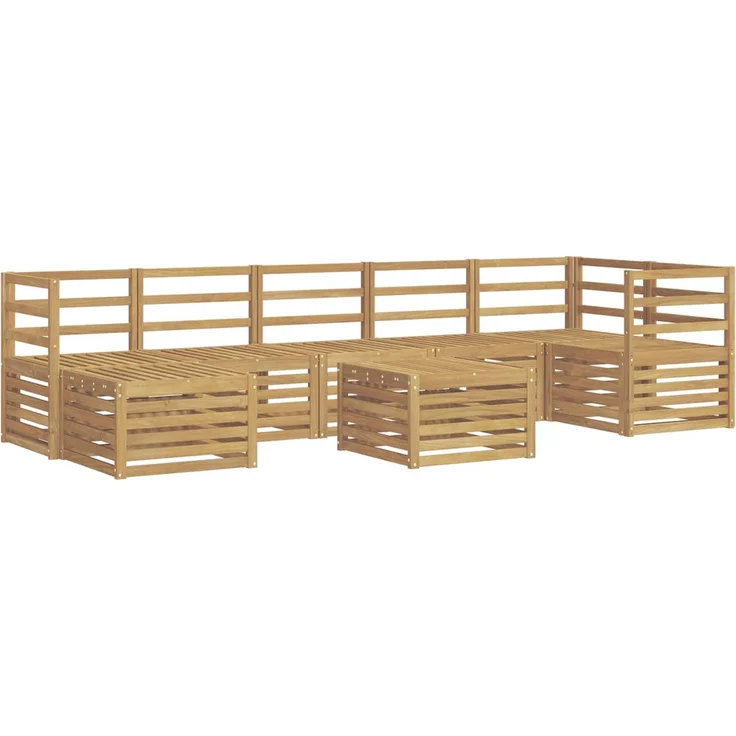 vidaXL Outdoor-Sofagarnitur 8 stk. 8-Sitzer Weiß Massivholz Akazie 3392214 – Bild 2