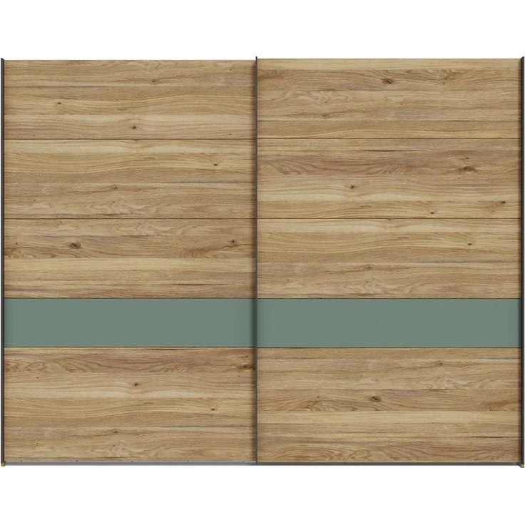 Kleiderschrank Winston / Whenua, Holzwerkstoff, Grün, Holzfarben, 270 x 211 x 61 cm – Bild 1