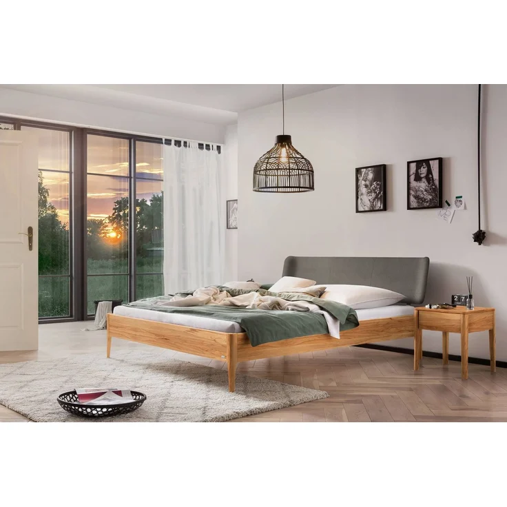 Hasena Bett Varese Wildbuche natur mit Polster-Kopfteil 180x200 cm, Fußhöhe 20 cm – Lounge – Bild 2