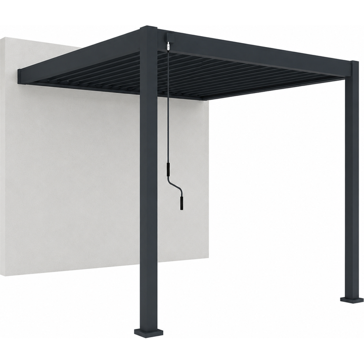 Weide Classic Wand-Pergola Aluminium 3x3m mit Lamellendach anthrazit