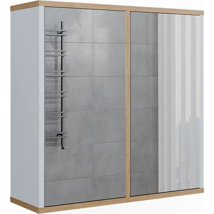 Badspiegelschrank Didi Weiß/Artisan 60 x 60 cm mit zwei Spiegeltüren Vicco