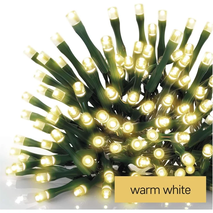EMOS LED-Eisregen Lichterkette, 3,6m Weihnachtslichterkette + 5m Zuleitung, 200 LEDs, 8 Lichtmodi, Netzteil, IP44 für Innen und Außen, Warmweiß – Bild 2
