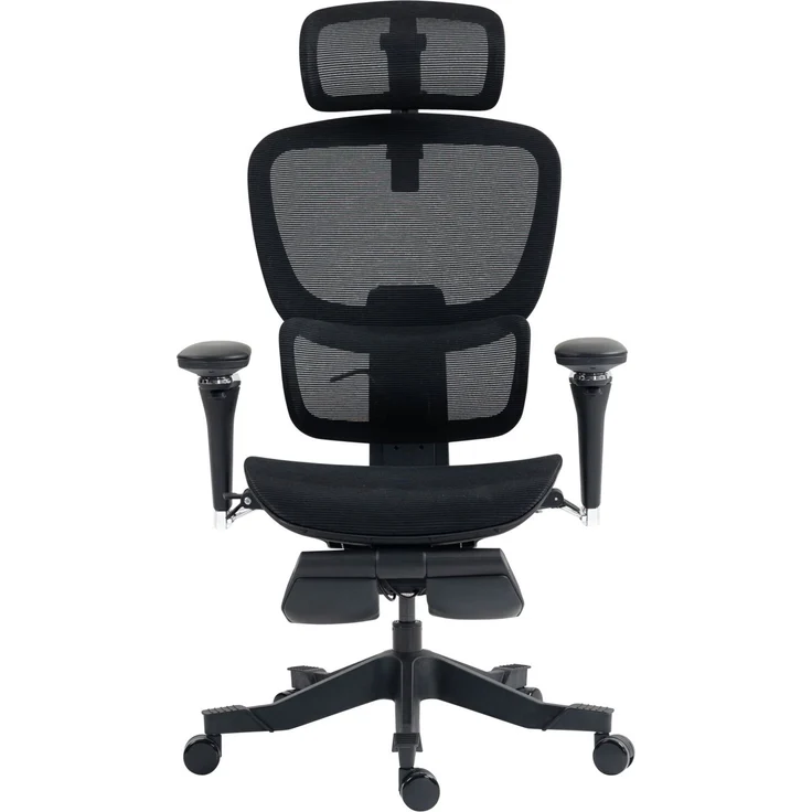Novel 'DOMINIC' Drehstuhl, Stoff schwarz, 72.5 x 118.5 x 67.5 cm, mit Beinauflage und 140 kg belastbar – Bild 7