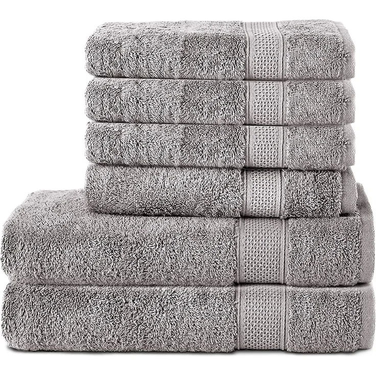 Komfortec Handtuch Set 100% Baumwolle, 2er Badetücher 70x140 cm und 4er Handtücher 50x100 cm, Frottee (Set, 6-St), Weich